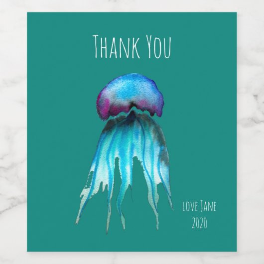 Jelly Aquarell farbenfroh, modern im Wasser Weinetikett (Einzelnes Label)