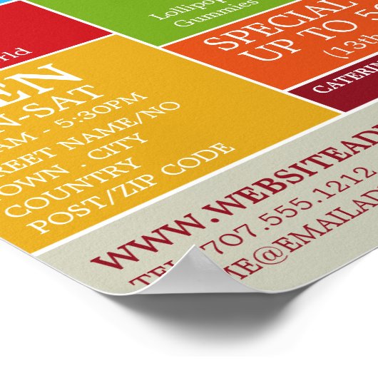 Jelly Bean Candy, Süßwarenwerbung Poster (Ecke)