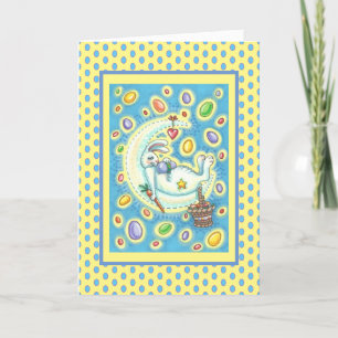 JELLY BEAN DREAMS EASTER BUNNY GREETING CARD Verse Feiertagskarte