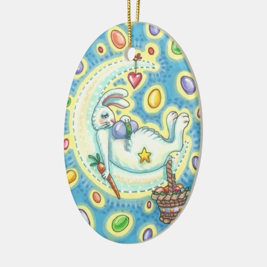 JELLY BEAN DREAMS EASTER BUNNY ORNAMENT Oval (Links)