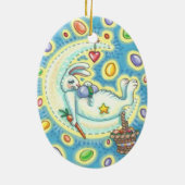 JELLY BEAN DREAMS EASTER BUNNY ORNAMENT Oval (Hinten)