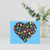 Jelly Bean Heart Postkarte (Stehend Vorderseite)