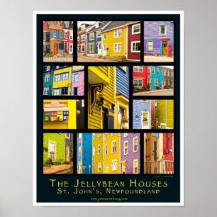 Jelly Bean Houses of St John's, NL, Kanada Poster