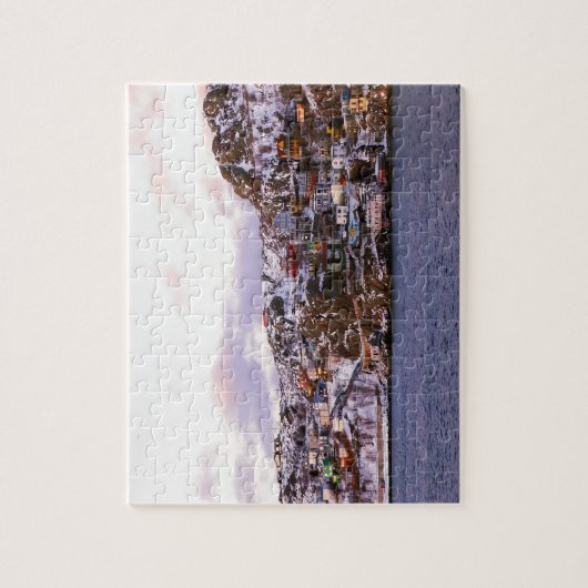 Jelly Bean Houses Painted by Sunset Puzzle (Vertikal)