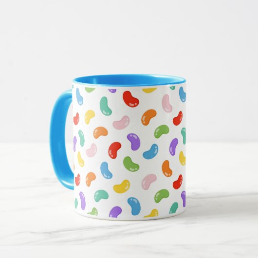 Jelly Bean Pattern Print Coffee Tasse (Vorderseite Links)