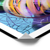 "Jelly Bean Petals" Abstrakte Blütenschwarz Gerahm Poster (Ecke)