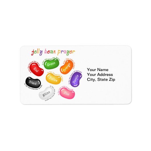 Jelly Bean Prayer Label Adressaufkleber (Vorne)