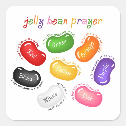 Jelly Bean Prayer Sticker (Vorderseite)