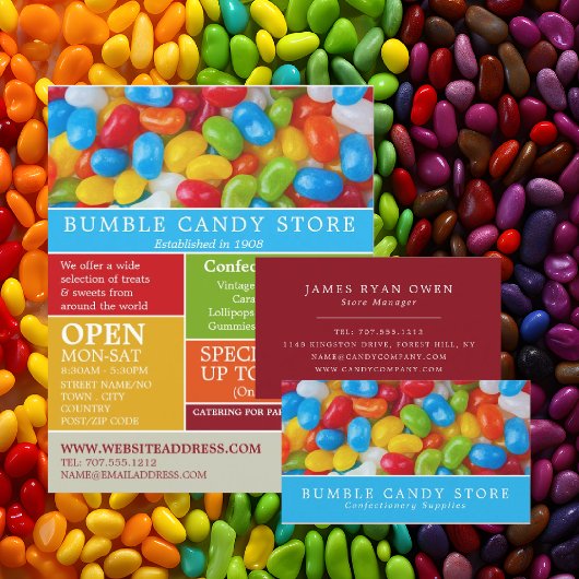 Jelly Bean Süßigkeiten, Werbeanzeige für Süßwarenb Flyer
