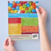 Jelly Bean Süßigkeiten, Werbeanzeige für Süßwarenb Flyer (Hand)