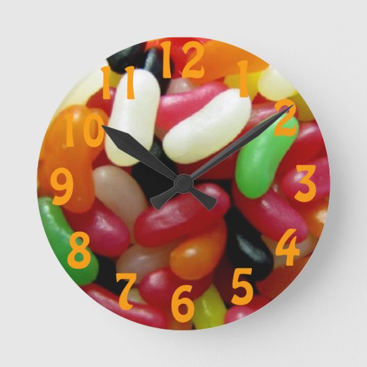 Jelly Bean Wall Clock Runde Wanduhr (Vorderseite)