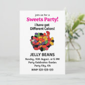 Jelly Beans Colorful Funny Jelly Beans Einladung (Stehend Vorderseite)
