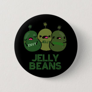 Jelly Beans Funny Jealous Candy Pun Dark BG Button