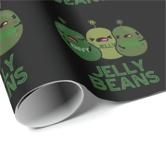 Jelly Beans Funny Jealous Candy Pun Dark BG Geschenkpapier (Rolleneckpunkt)