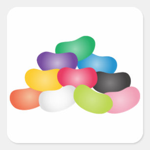 Jelly Beans Quadratischer Aufkleber