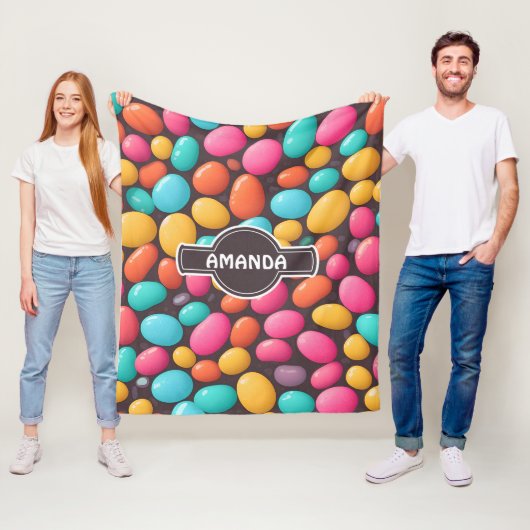Jelly bohnen Mosaik Personalisiertes Muster Fleecedecke (Beispiel)