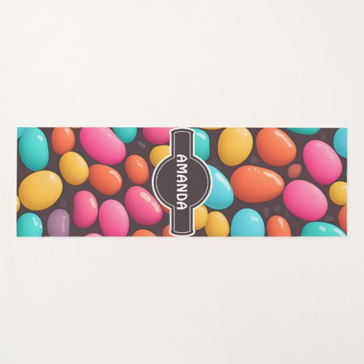 Jelly bohnen Mosaik Personalisiertes Muster Yogamatte (Vorderseite (Horizontal))
