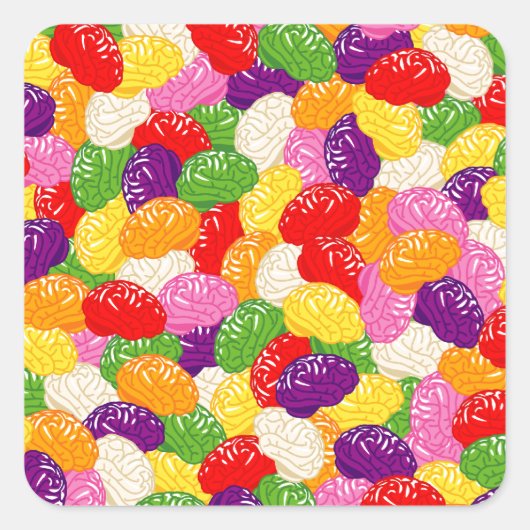 Jelly Brains Quadratischer Aufkleber (Vorderseite)