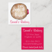 Jelly Donut Doughnut Bäckerei Bake Shop Baker Food Quadratische Visitenkarte (Vorne/Hinten)