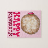 Jelly Donut Doughnut Happy Hanukkah Jewish Holiday Puzzle (Horizontal)