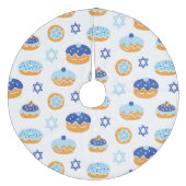 Jelly Donut und Star von David Hanukkah Fleece Weihnachtsbaumdecke (Vorderseite)