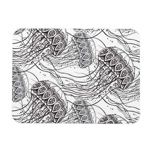 Jelly Fish Doodle Magnet (Horizontal)