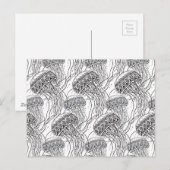 Jelly Fish Doodle Postkarte (Vorne/Hinten)
