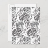 Jelly Fish Doodle Postkarte (Vorne/Hinten)