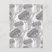 Jelly Fish Doodle Postkarte (Vorderseite)