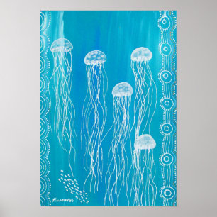 Jelly Fish Dreaming von Mundara Poster