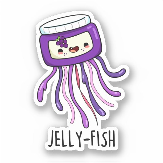 Jelly-fish Funny Jelly Jar Pun Aufkleber (Vorderseite)