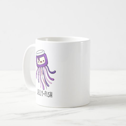 Jelly-fish Funny Jelly Jar Pun Kaffeetasse (Vorderseite Links)