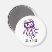 Jelly-fish Funny Jelly Jar Pun Magnet (Vorderseite/Rückseite)