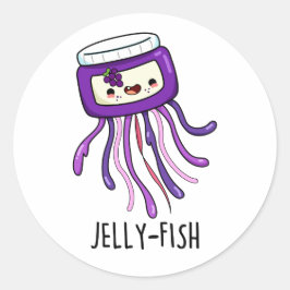 Jelly-fish Funny Jelly Jar Pun Runder Aufkleber