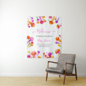 Jelly Fish Pink Yellow Gradient Pastel Baby Dusche Wandteppich (Beispiel)