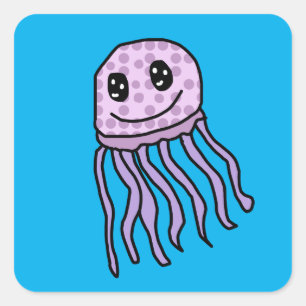 Jelly Fish Quadratischer Aufkleber