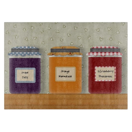 Jelly Jars Glass Cutting Board Schneidebrett (Vorderseite)