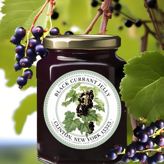 Jelly Label mit nativer schwarzer Johannisbeere-Il Runder Aufkleber