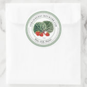Jelly Label mit Vintager Strawberry Rhubarb Runder Aufkleber (Tasche)