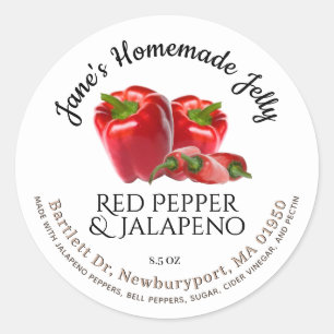 Jelly Label Vintag Jalapeño und Red Pepper Runder Aufkleber