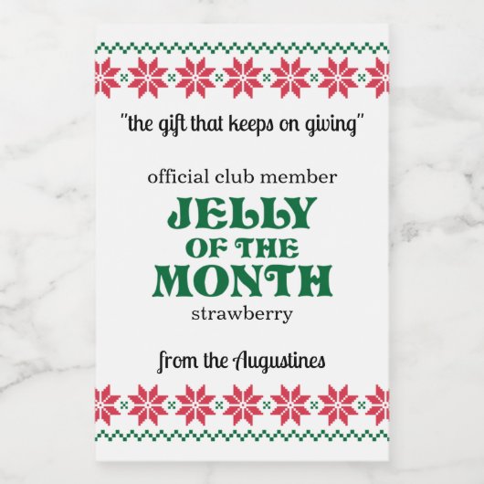 Jelly of the Month Club Jam Labels Lebensmitteletikett (Einzelnes Label)