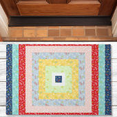 Jelly Roll Floral Rainbow Quilt Stoff Fußmatte