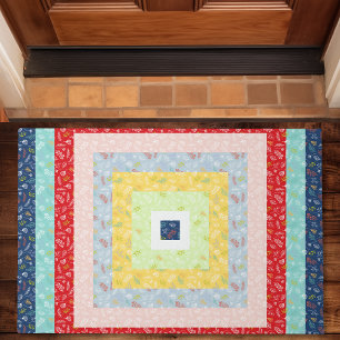 Jelly Roll Floral Regenbogen Quilt Stoff Fußmatte