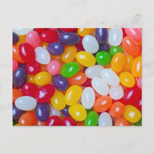 Jellybeans Background - Osterjelly-Bohnen Feiertagspostkarte (Vorderseite)
