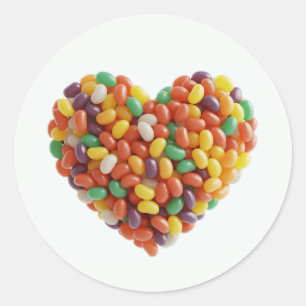Jellybeans Heart Runder Aufkleber