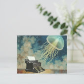 Jellyfish and a Typewriter Postkarte (Stehend Vorderseite)