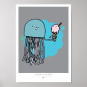 Jellyfish and ice cream A4 print Poster (Vorne)