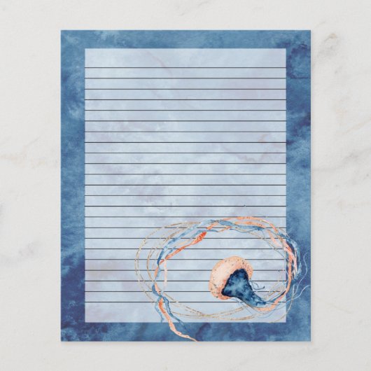 Jellyfish Aquarellschrift Schreibpapier (Vorderseite)