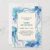 Jellyfish Blue Ocean Under The Sea Birthday Party Einladung (Vorderseite)