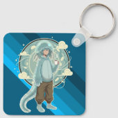 Jellyfish Boy Anime Coffee Art Schlüsselanhänger (Rückseite)